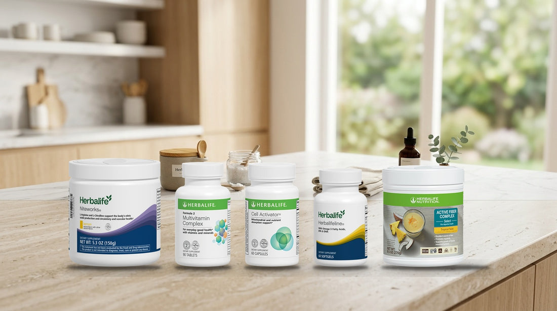 Herbalife Nutrition Dietary Supplements Lineup USA - Multivitamin, Cell Activator, Herbalifeline, Niteworks, Active Fiber